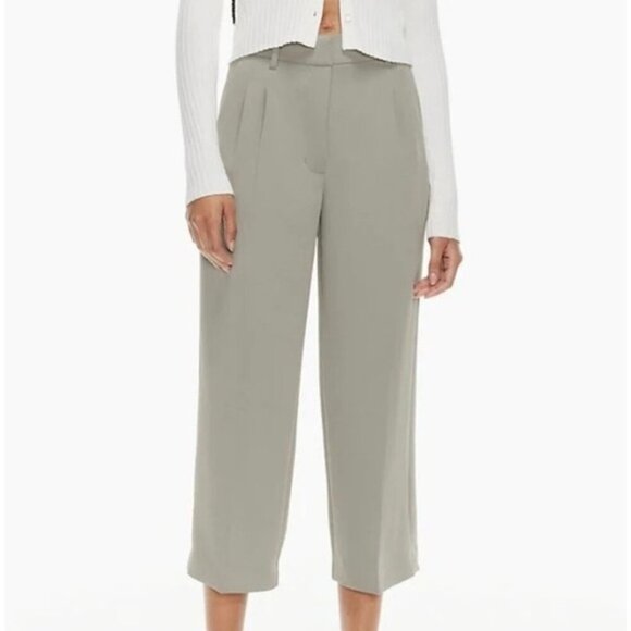 WILFRED Effortless Crop Pant Talin Basalt Grey Tall High Rise Pants 0 ARITZIA - Picture 3 of 13